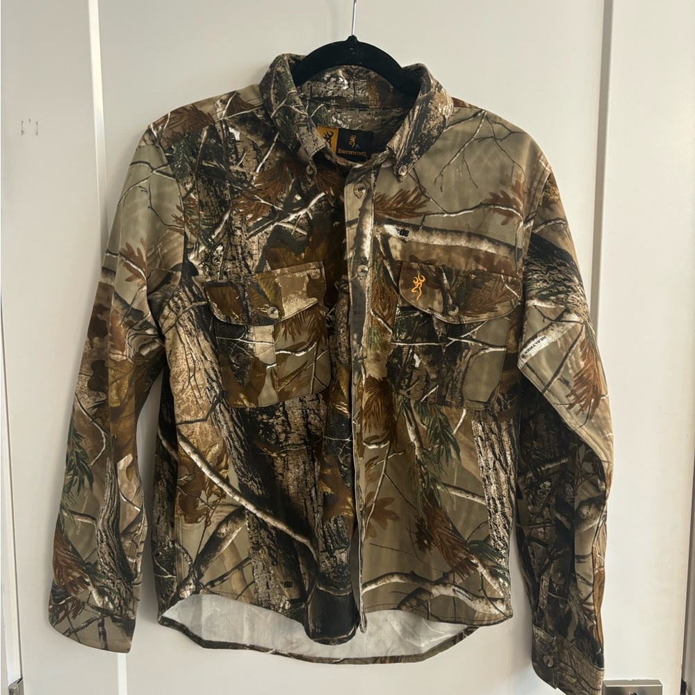 Browing boys button down real tree camo shirt